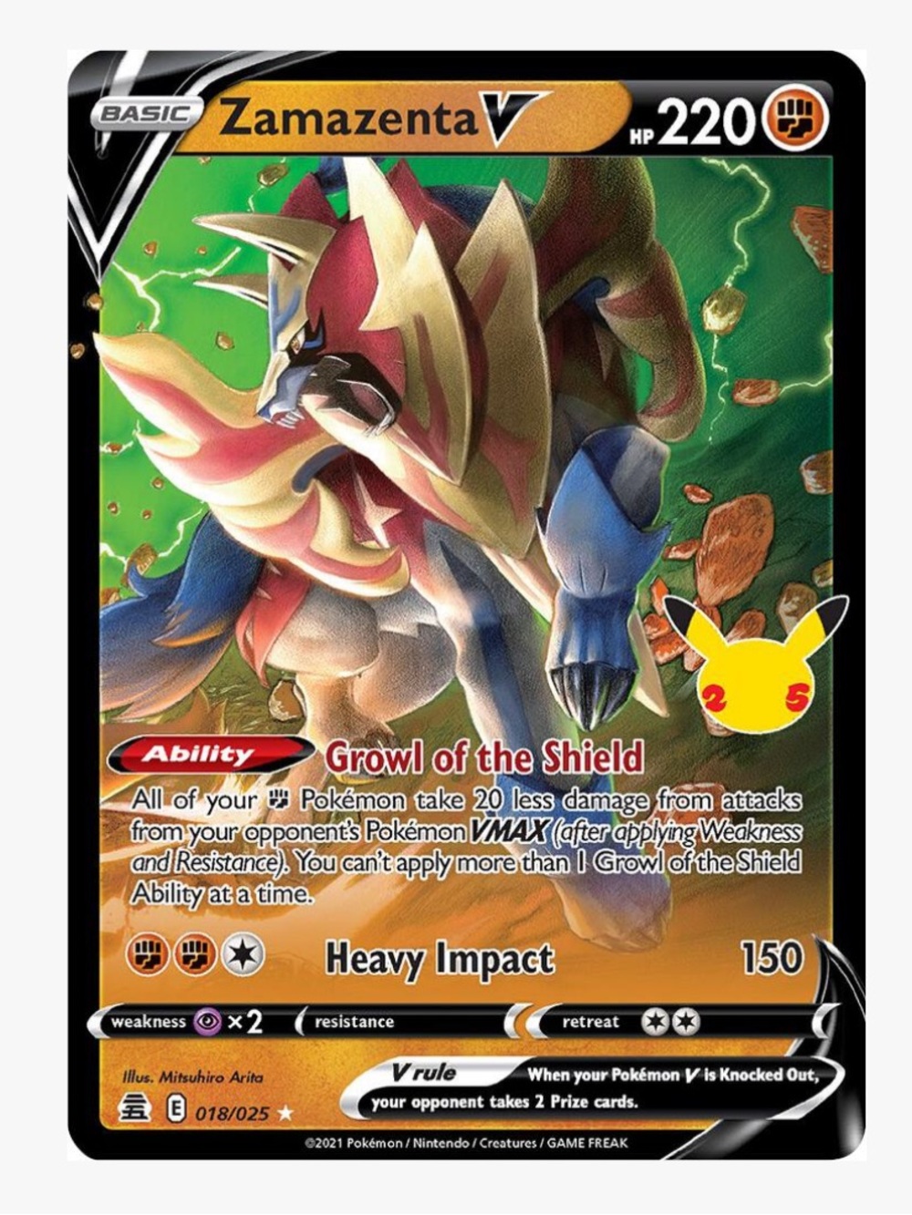 Zamazenta V Celebrations Pokemon Trading Card